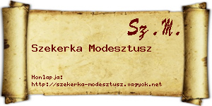 Szekerka Modesztusz névjegykártya